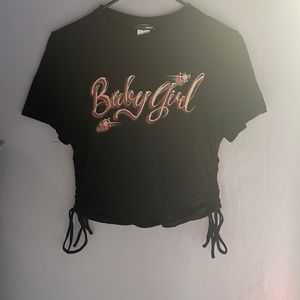 Black "Baby Girl" crop top